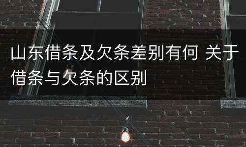 山东借条及欠条差别有何 关于借条与欠条的区别