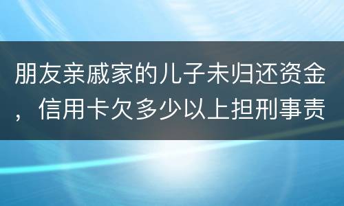 朋友亲戚家的儿子未归还资金，信用卡欠多少以上担刑事责任