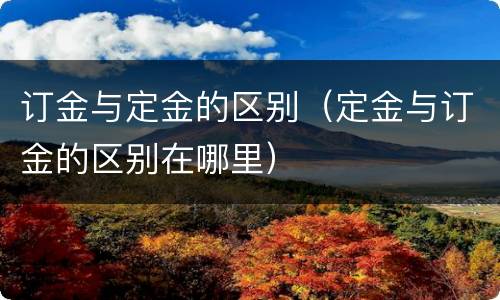 订金与定金的区别（定金与订金的区别在哪里）