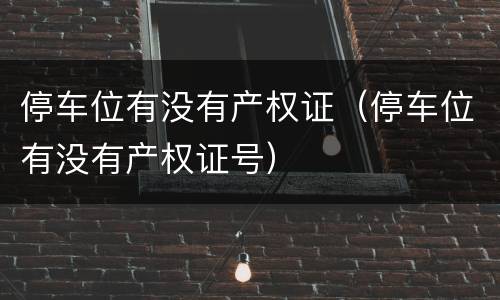 停车位有没有产权证（停车位有没有产权证号）