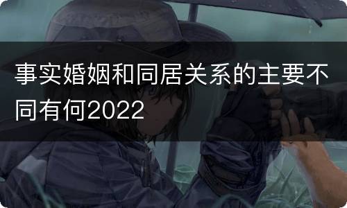 事实婚姻和同居关系的主要不同有何2022