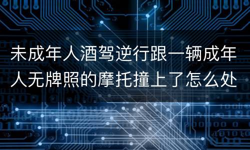 未成年人酒驾逆行跟一辆成年人无牌照的摩托撞上了怎么处罚