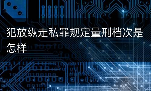 犯放纵走私罪规定量刑档次是怎样