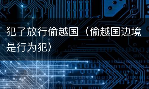 犯了放行偷越国（偷越国边境是行为犯）