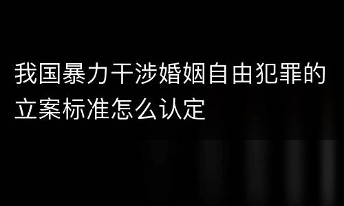我国暴力干涉婚姻自由犯罪的立案标准怎么认定