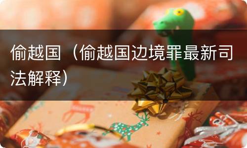 偷越国（偷越国边境罪最新司法解释）
