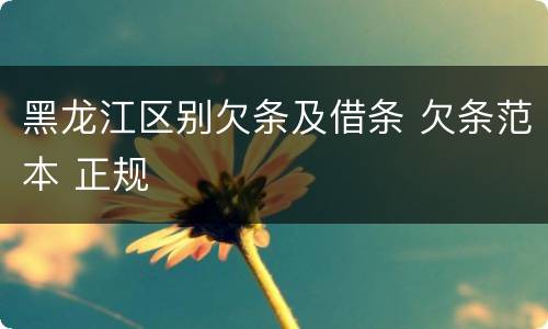 黑龙江区别欠条及借条 欠条范本 正规