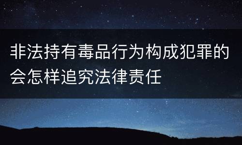 非法持有毒品行为构成犯罪的会怎样追究法律责任