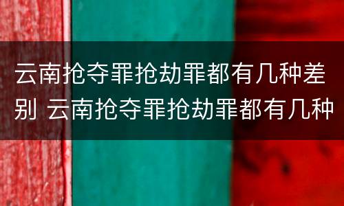 云南抢夺罪抢劫罪都有几种差别 云南抢夺罪抢劫罪都有几种差别处罚