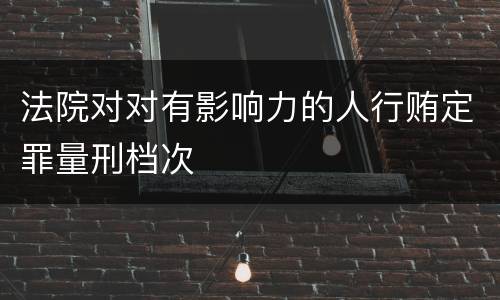 法院对对有影响力的人行贿定罪量刑档次