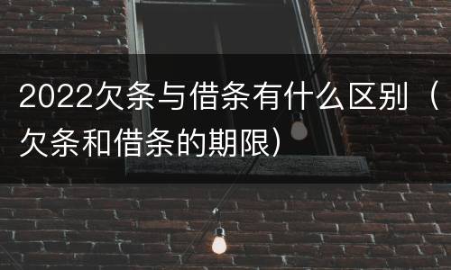 2022欠条与借条有什么区别（欠条和借条的期限）