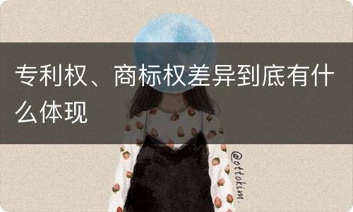 专利权、商标权差异到底有什么体现