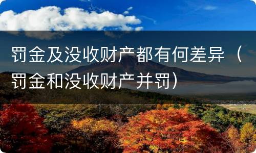 罚金及没收财产都有何差异（罚金和没收财产并罚）