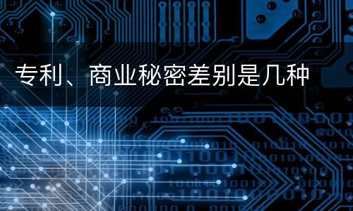 专利、商业秘密差别是几种