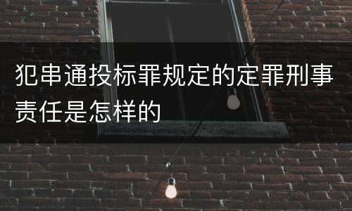 犯串通投标罪规定的定罪刑事责任是怎样的