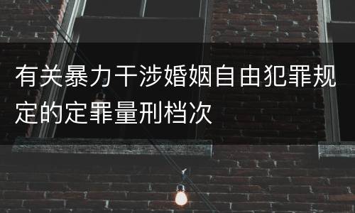 有关暴力干涉婚姻自由犯罪规定的定罪量刑档次