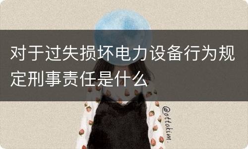 对于过失损坏电力设备行为规定刑事责任是什么