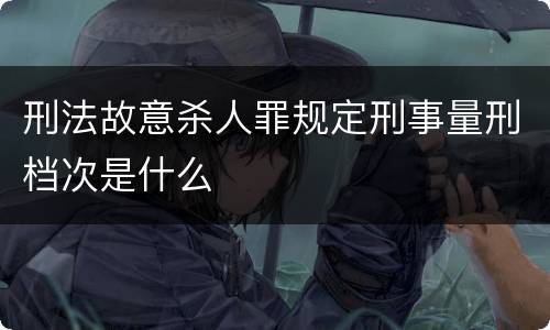 刑法故意杀人罪规定刑事量刑档次是什么
