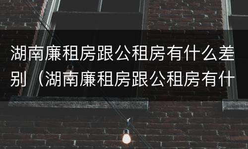 湖南廉租房跟公租房有什么差别（湖南廉租房跟公租房有什么差别吗）