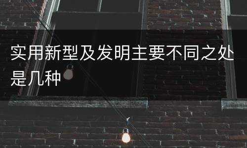 实用新型及发明主要不同之处是几种