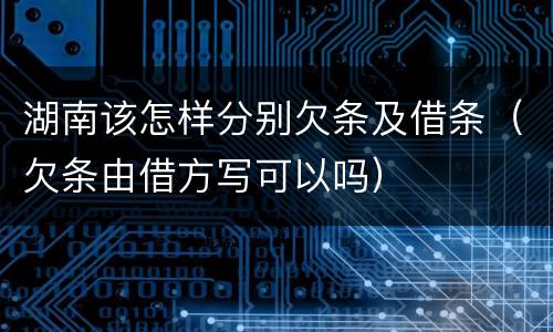湖南该怎样分别欠条及借条（欠条由借方写可以吗）