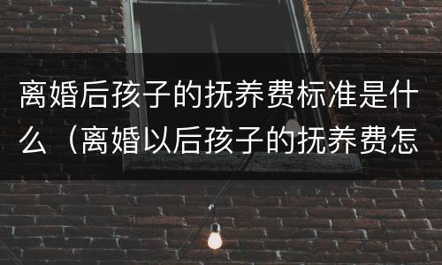 离婚后孩子的抚养费标准是什么（离婚以后孩子的抚养费怎么算,标准多少）