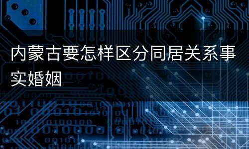 内蒙古要怎样区分同居关系事实婚姻
