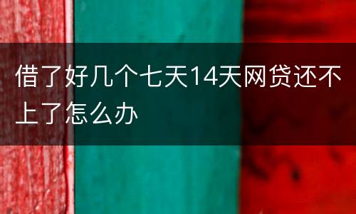 借了好几个七天14天网贷还不上了怎么办