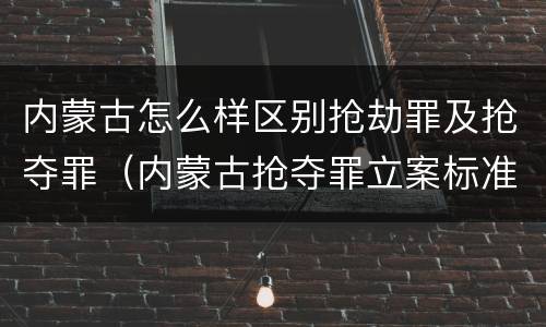 内蒙古怎么样区别抢劫罪及抢夺罪（内蒙古抢夺罪立案标准）