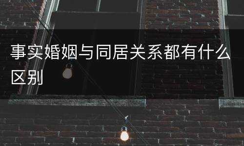事实婚姻与同居关系都有什么区别