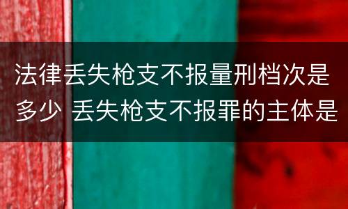 法律丢失枪支不报量刑档次是多少 丢失枪支不报罪的主体是什么