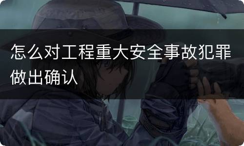 怎么对工程重大安全事故犯罪做出确认