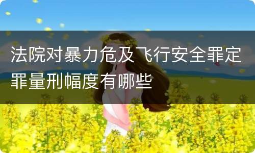 法院对暴力危及飞行安全罪定罪量刑幅度有哪些