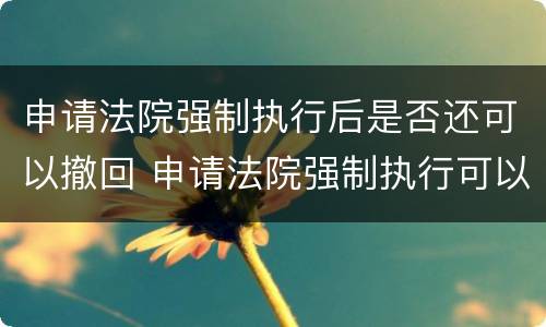 申请法院强制执行后是否还可以撤回 申请法院强制执行可以撤回吗