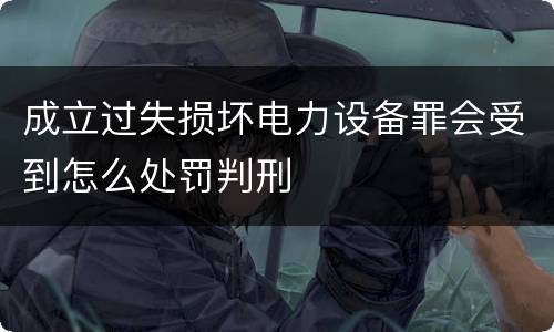 成立过失损坏电力设备罪会受到怎么处罚判刑