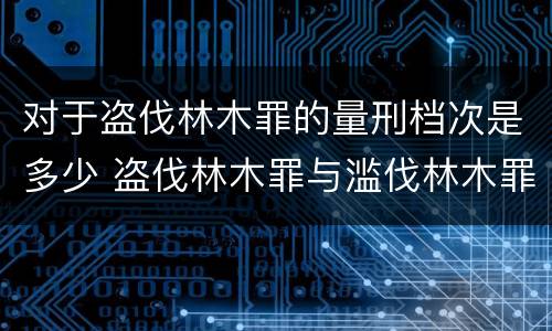 对于盗伐林木罪的量刑档次是多少 盗伐林木罪与滥伐林木罪的区别有