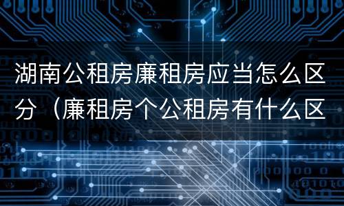 湖南公租房廉租房应当怎么区分（廉租房个公租房有什么区别）