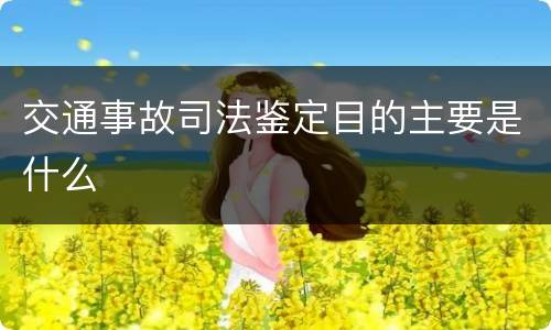 交通事故司法鉴定目的主要是什么