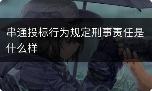 串通投标行为规定刑事责任是什么样