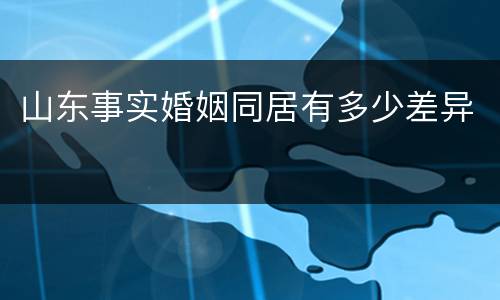 山东事实婚姻同居有多少差异