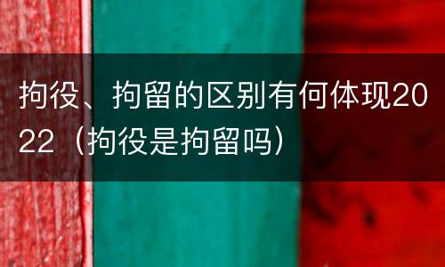拘役、拘留的区别有何体现2022（拘役是拘留吗）