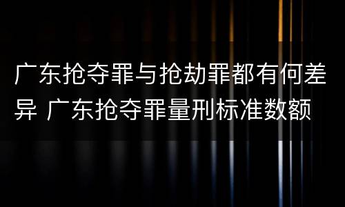 广东抢夺罪与抢劫罪都有何差异 广东抢夺罪量刑标准数额