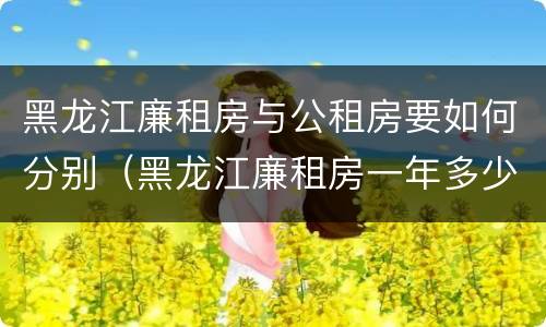 黑龙江廉租房与公租房要如何分别（黑龙江廉租房一年多少钱）