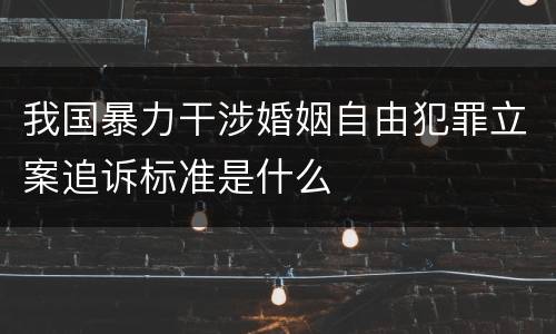 我国暴力干涉婚姻自由犯罪立案追诉标准是什么