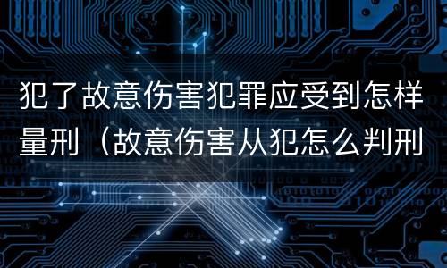 犯了故意伤害犯罪应受到怎样量刑（故意伤害从犯怎么判刑）