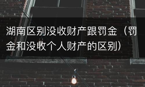 湖南区别没收财产跟罚金（罚金和没收个人财产的区别）