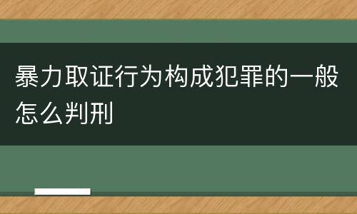 暴力取证行为构成犯罪的一般怎么判刑