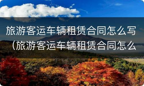 旅游客运车辆租赁合同怎么写（旅游客运车辆租赁合同怎么写范本）