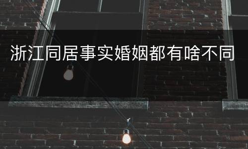 浙江同居事实婚姻都有啥不同