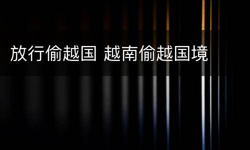 放行偷越国 越南偷越国境